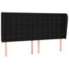 vidaXL Headboard with Ears Black 163x23x118/128 cm Fabric