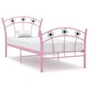 vidaXL Bed Frame without Mattress Pink Metal 90x200 cm