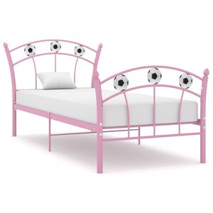 vidaXL Bed Frame without Mattress Pink Metal 90x200 cm