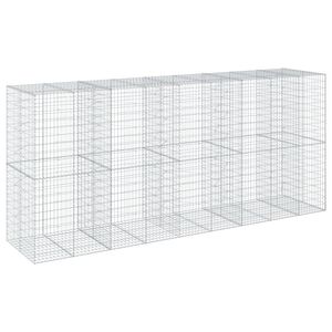 vidaXL Gabion Basket with Cover 450x100x200 cm Galvanised Iron
