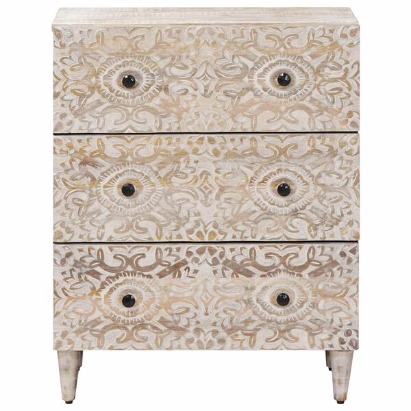 vidaXL Storage Sideboard White 60 x 33.5 x 75 cm Solid Mango Wood