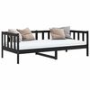 vidaXL Day Bed without Mattress Black Solid Wood Pine 90x200cm