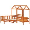 vidaXL Day Bed Set 3 pcs Wax Brown Solid Pine Wood