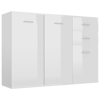 vidaXL Sideboard High Gloss White 105x30x75 cm Engineered Wood