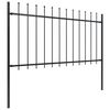 vidaXL Garden Fence with Spear Top Steel 1248x100 cm Black