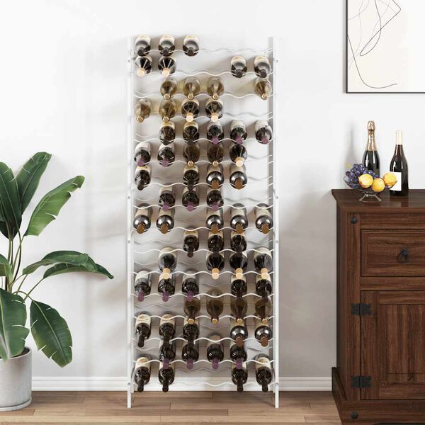 vidaXL Wine Rack for 96 Bottles White Metal