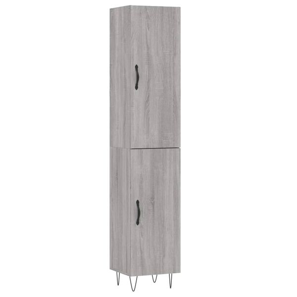 vidaXL Highboard Grey Sonoma 34.5x34x180 cm Engineered Wood