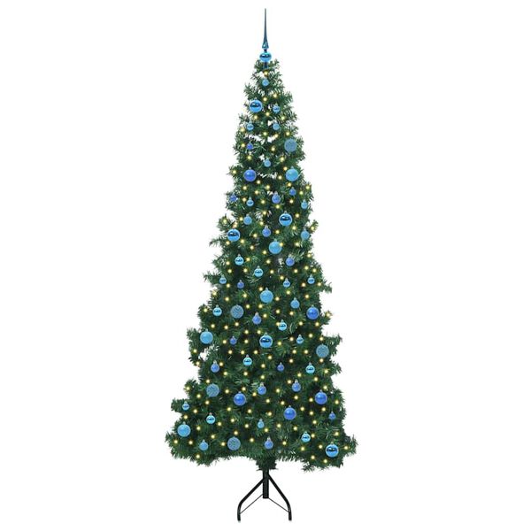 vidaXL Corner Artificial Christmas Tree Green 240 cm PVC and Metal