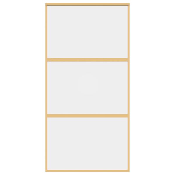 vidaXL Sliding Door Gold 102.5x205 cm Clear ESG Glass and Aluminium