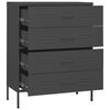 vidaXL Chest of Drawers Anthracite 80x35x101.5 cm Steel