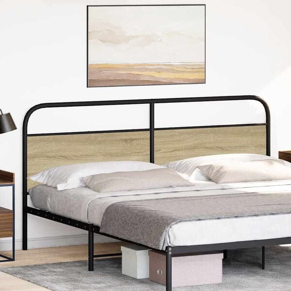 vidaXL Replace Headboard Sonoma Oak 200 cm Steel and Engineered Wood