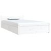 3103484 vidaXL Bed Frame without Mattress with Drawers White 90x200 cm (815030+814985)