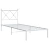 vidaXL Metal Bed Frame without Mattress with Headboard White 80x200cm
