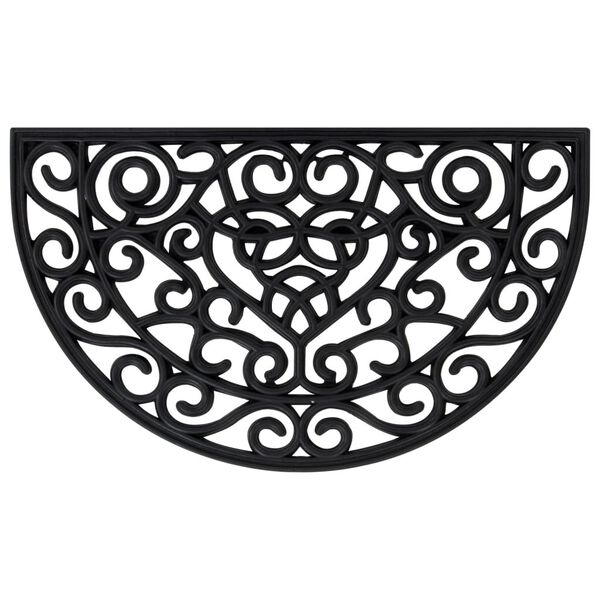 vidaXL Door Mat Half Round 45x75 cm Rubber