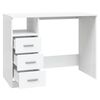 vidaXL Desk with Drawers White 102x50x76 cm Engineered Wood