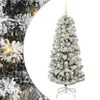 vidaXL Artificial Hinged Christmas Tree Green and White 150 cm