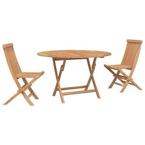 vidaXL Garden Bistro Set 3 pcs Natural Solid Teak Wood
