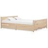 vidaXL Bed Frame without Mattress with 4 Drawers Solid Wood 140x200 cm