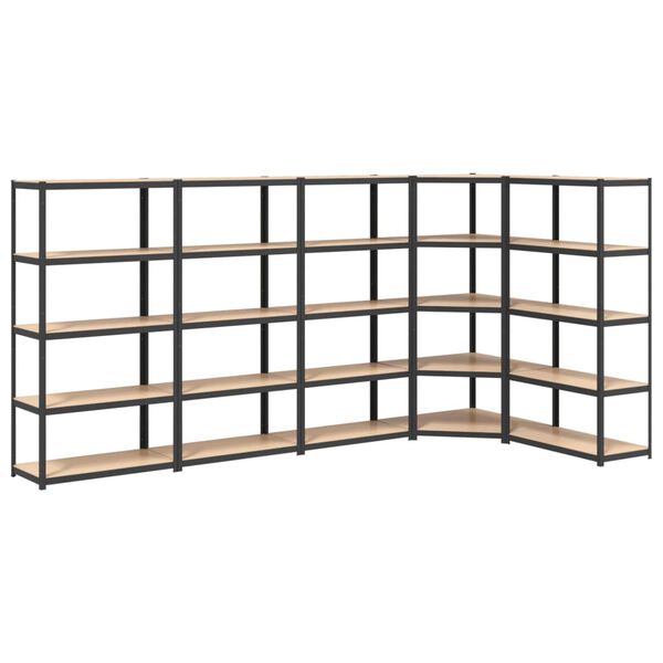 vidaXL 5-Layer Shelves 5 pcs Anthracite Steel&Engineered Wood