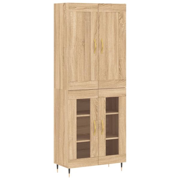 vidaXL Highboard Sonoma Oak 69.5x34x180 cm Engineered Wood