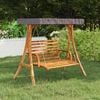 vidaXL Swing Frame with Anthracite Roof Bent Wood with Teak Finish