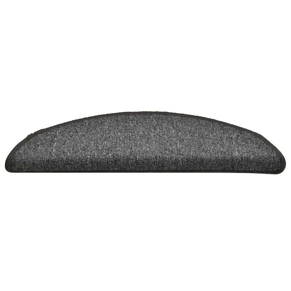 vidaXL Stair Mats 30 pcs 56x17x3 cm Dark Grey Half Round
