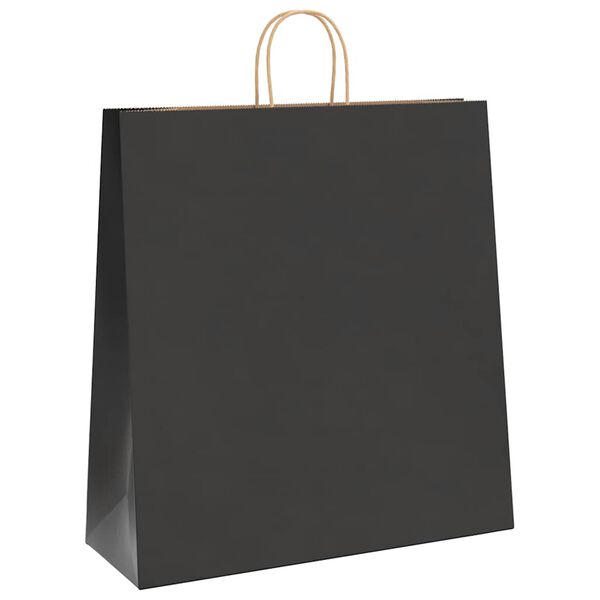 vidaXL Paper Bags 250 pcs with Handles Black 45x17x48 cm