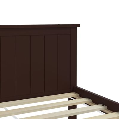 vidaXL Bed Frame Dark Brown Solid Wood Pine 200x200 cm