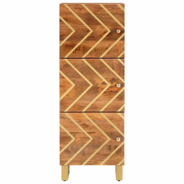 vidaXL Highboard Brown and Black 40x33.5x110 cm Solid Wood Mango