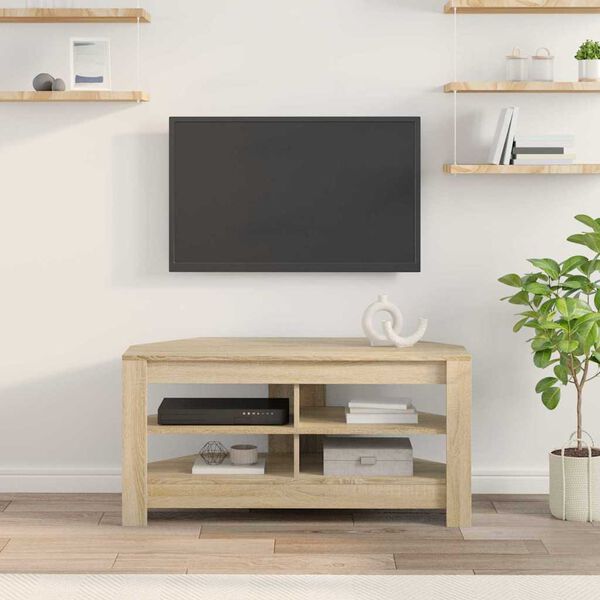 vidaXL Corner TV Cabinet Sonoma Oak 102 x 40.5 x 45 cm Engineered Wood