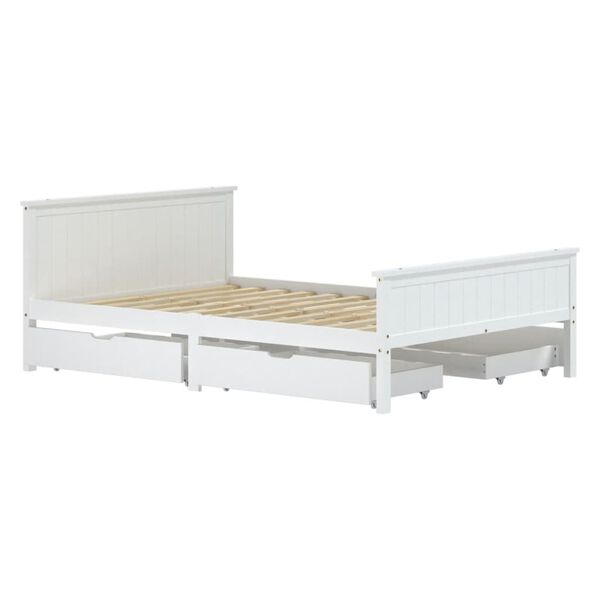 vidaXL Bed Frame without Mattress White Solid Wood Pine 160x200 cm
