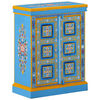 vidaXL Sideboard Solid Mango Wood Turquoise Hand Painted