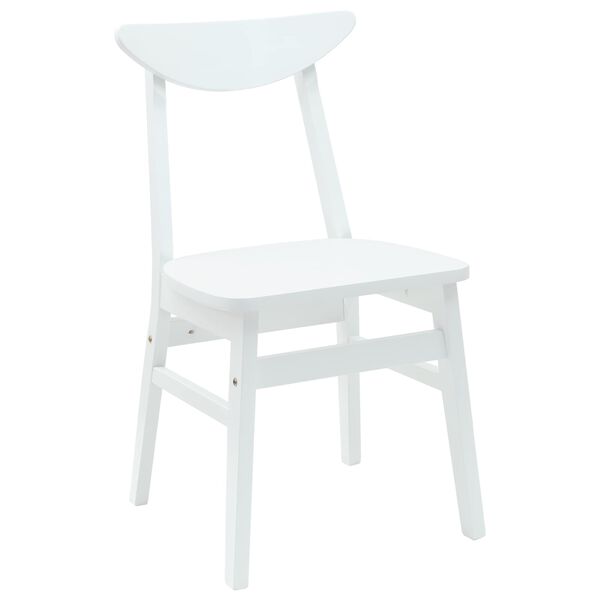 vidaXL Dining Chairs 2 pcs White 42 x 47.5 x 81 cm Solid Rubber Wood