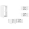 vidaXL 5 Piece TV Wall Units with LED White Engineered Wood