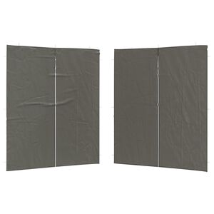 vidaXL Party Tent Sidewall 2 pcs Anthracite 200 x 195 cm PE and Steel