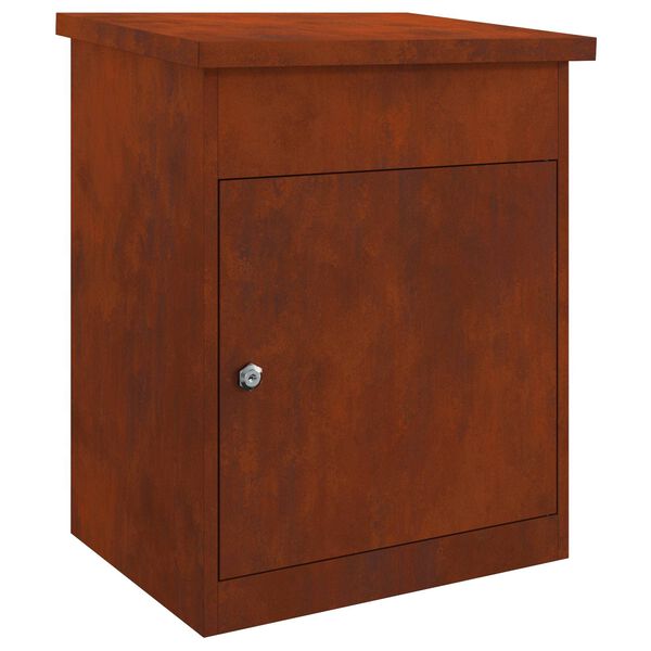 vidaXL Parcel Drop Box Rusty 47.5 x 38 x 59 cm Weathering Steel