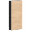 vidaXL Highboard Black oak 80 x 35 x 180 cm Engineered wood