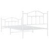 vidaXL Metal Bed Frame without Mattress with Footboard White 100x200cm