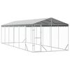 vidaXL Outdoor Dog Kennel with Roof Silver 3x9x2.5 m Galvanised Steel