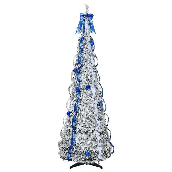 vidaXL Artificial Christmas Tree with 200 LEDs White 210 cm PVC