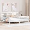 vidaXL Bed Frame without Mattress White 200x200 cm Solid Wood