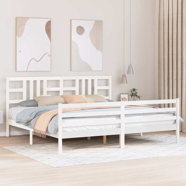 vidaXL Bed Frame without Mattress White 200x200 cm Solid Wood