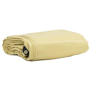 vidaXL Tarpaulin 650g / m&sup2; Beige 3 x 3 m Canvas with PVC Coating