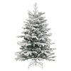 vidaXL Artificial Hinged Christmas Tree with Flocked Snow 120 cm