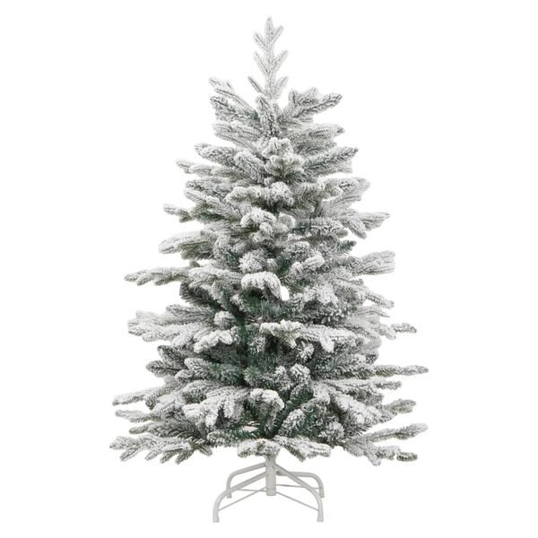 vidaXL Artificial Hinged Christmas Tree with Flocked Snow 120 cm