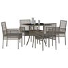 vidaXL Garden Dining Set 5 pcs Grey Poly Rattan