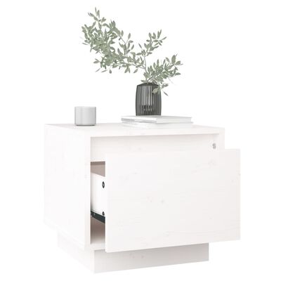 vidaXL Bedside Cabinet White 35x34x32 cm Solid Wood Pine