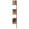 vidaXL Wall Corner Shelf Old Wood 20x20x127.5 cm Engineered Wood