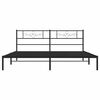 vidaXL Metal Bed Frame without Mattress with Headboard Black 183x213cm