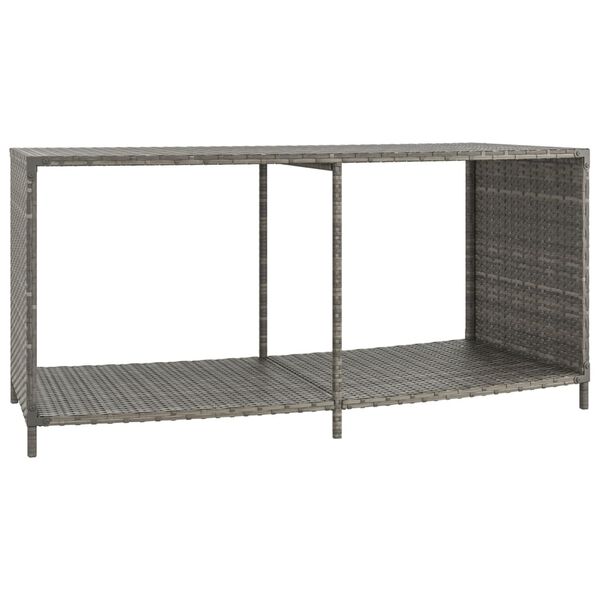 vidaXL Storage Shelves 2 pcs Grey Poly Rattan
